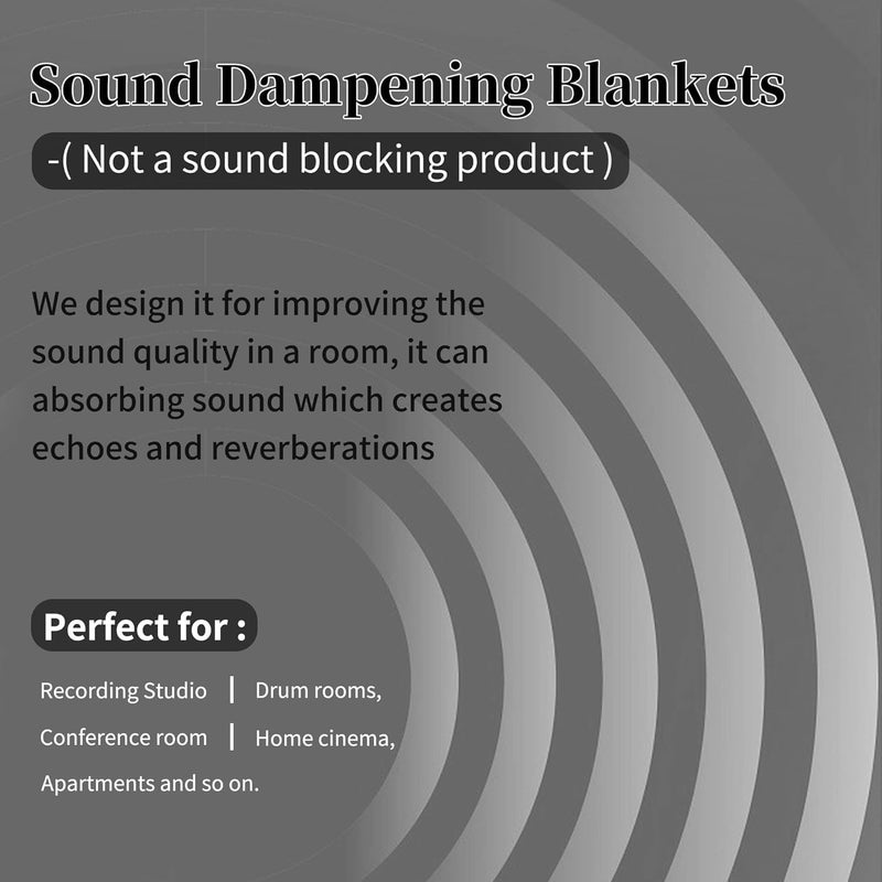 HOMBYS Large Sound Dampening Blanket, 80" x 72" Sound Absorbing Panel with Grommets for Wall Hanging, Noise Reduce Curtains for Recording Studio Use and Basements, 80" x 72", Black - Image 3